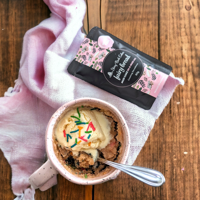 Fairy Bread Mud Cake in a Mug