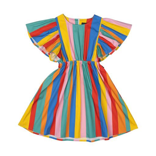 Rock Your Baby - Size 4 - 7 - Rainbow Stripe Angel Wings Dress