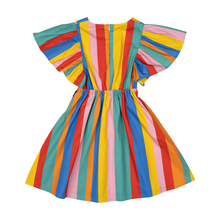 Load image into Gallery viewer, Rock Your Baby - Size 4 - 7 - Rainbow Stripe Angel Wings Dress
