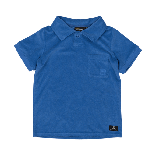 Rock Your Baby - Size 4 - 7 - Blue Terry Towelling Polo