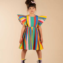 Load image into Gallery viewer, Rock Your Baby - Size 4 - 7 - Rainbow Stripe Angel Wings Dress
