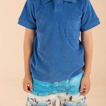 Load image into Gallery viewer, Rock Your Baby - Size 4 - 7 - Blue Terry Towelling Polo
