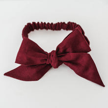 Load image into Gallery viewer, Snuggle Hunny - Linen Bow Baby Headband
